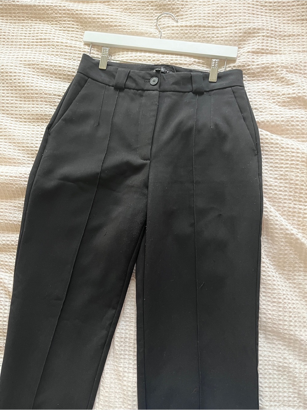 Black Tailored Straight Leg Pants